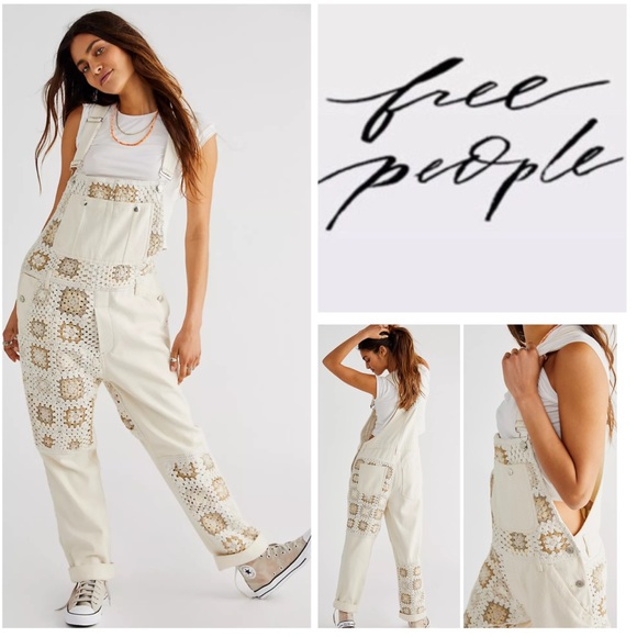 Free People Denim - 🆕Free People Crochet Boyfriend Denim Overalls.  NWOT.